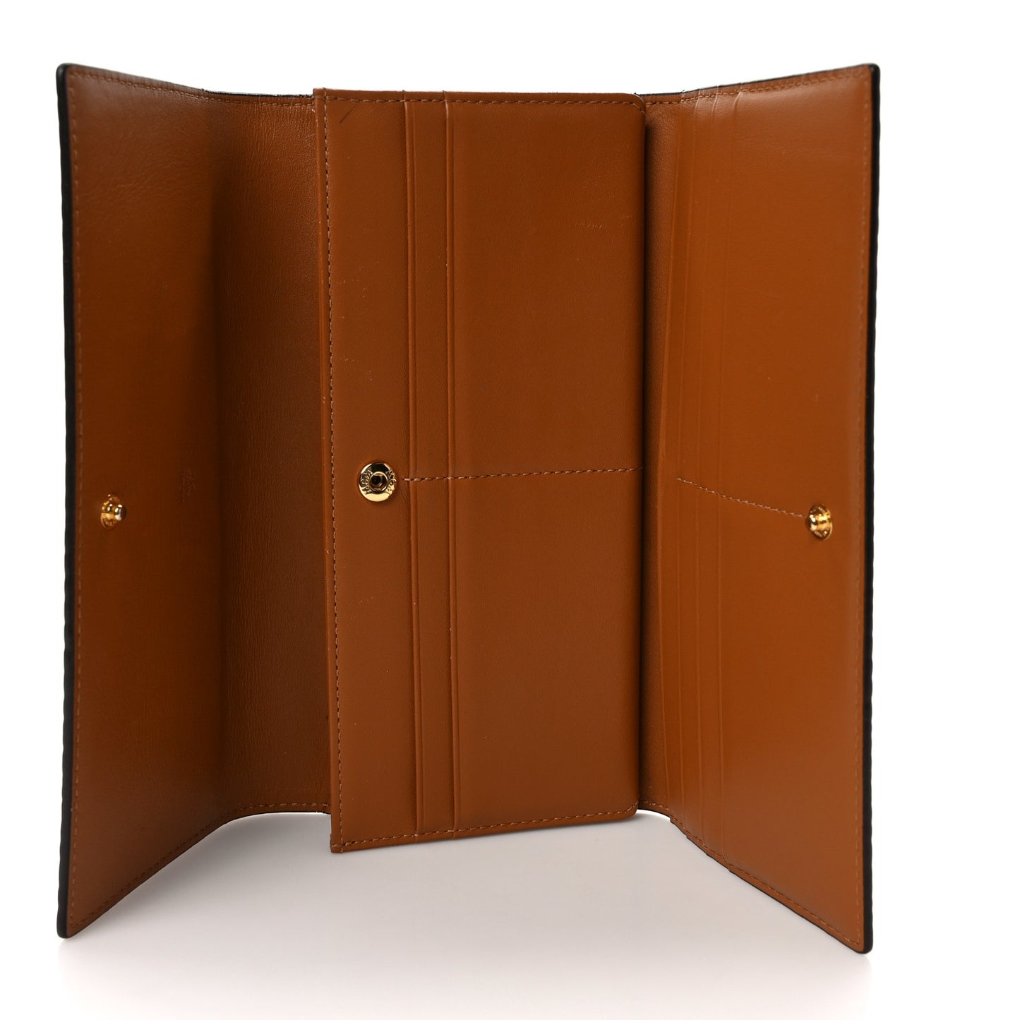 Visetos Large Trifold Flap Wallet Cognac