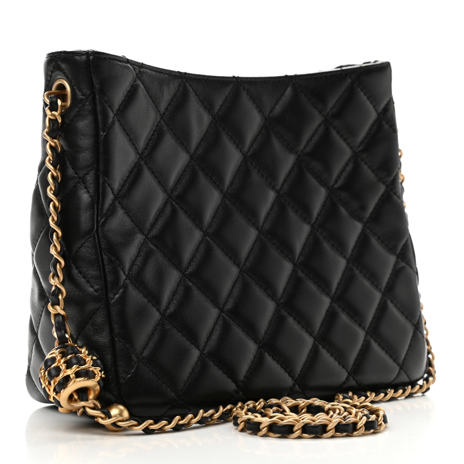 Chanel Lambskin Quilted Small Pearl Crush Hobo Black 3 of 11