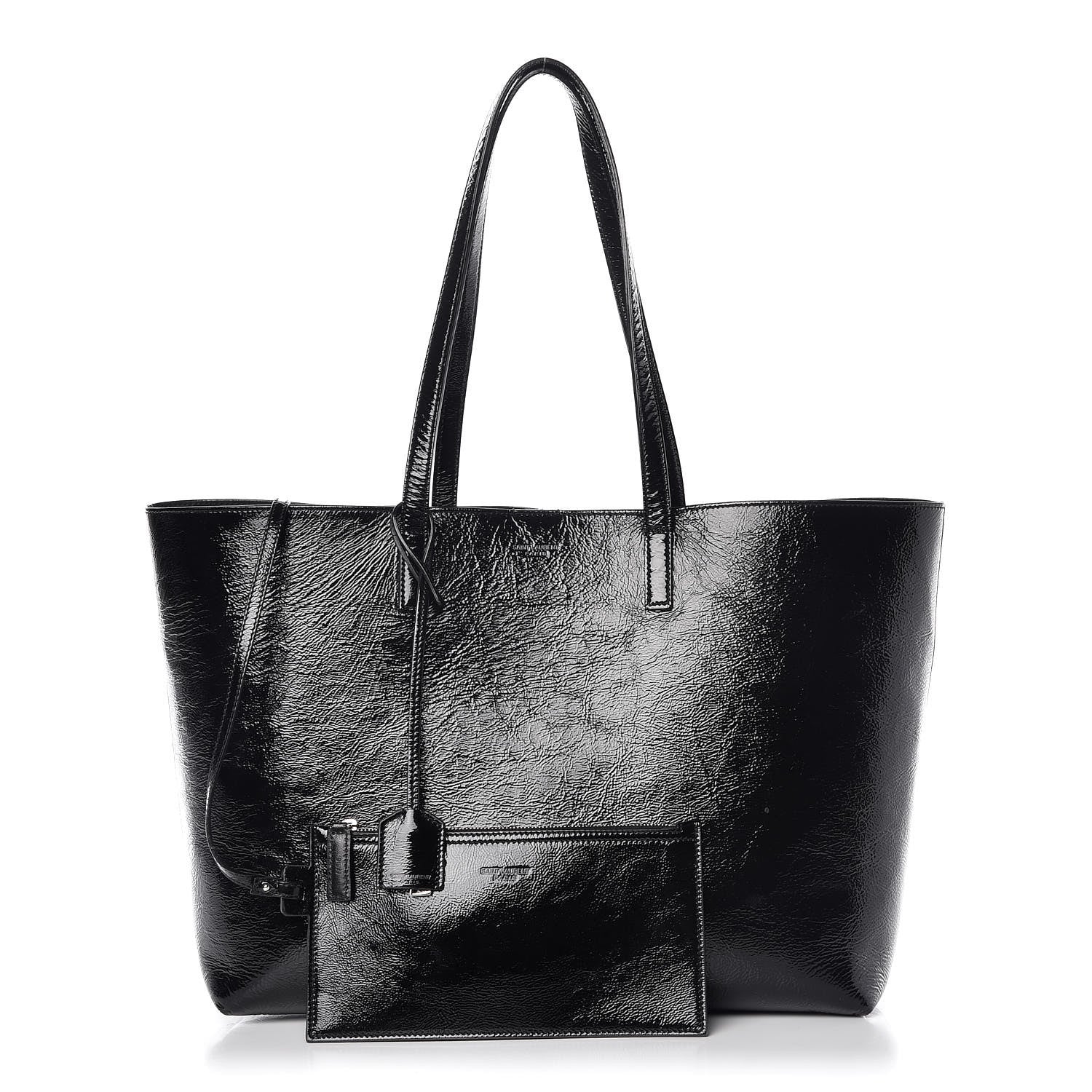 Saint Laurent Patent Calfskin Large Shopping Tote Black 1 of 12