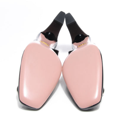 Prada Vernice Slingback Pumps 40 Black 5 of 8