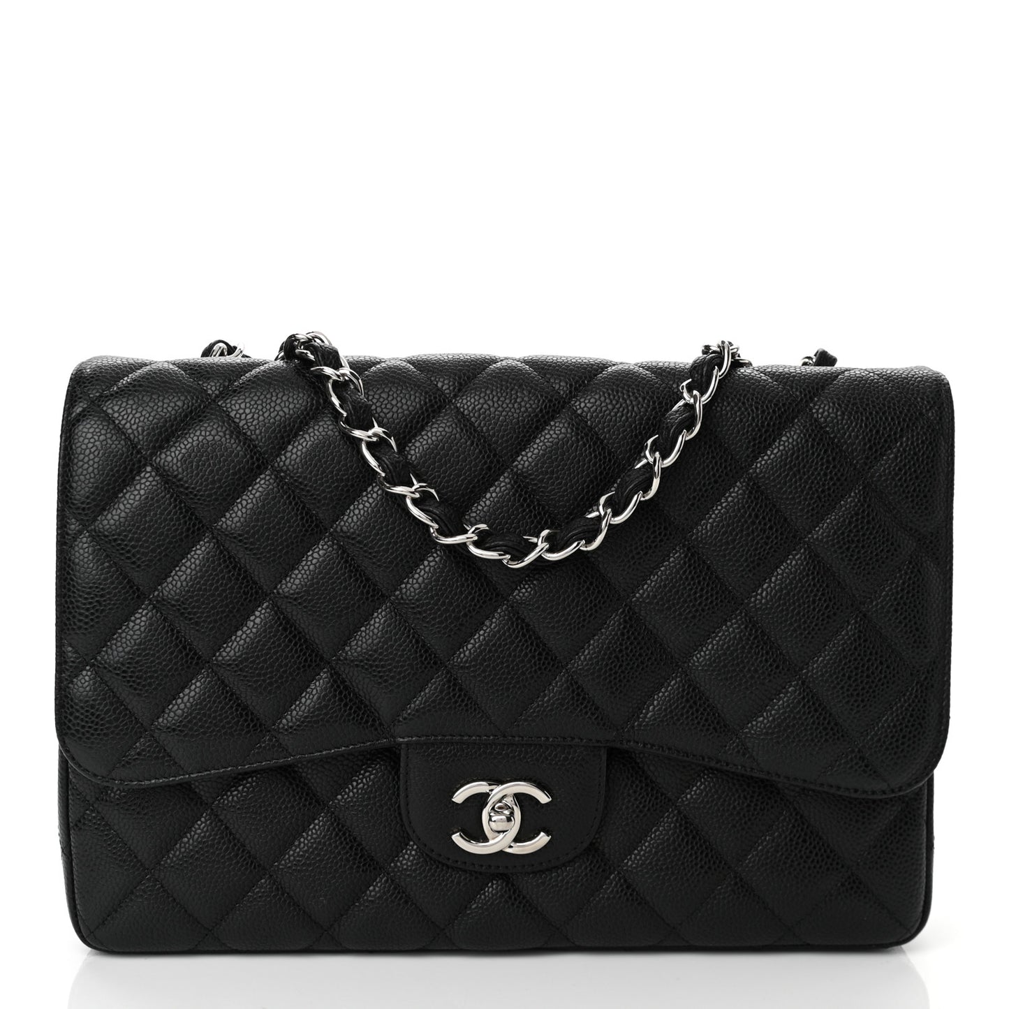 Caviar Quilted Jumbo Single Flap Black