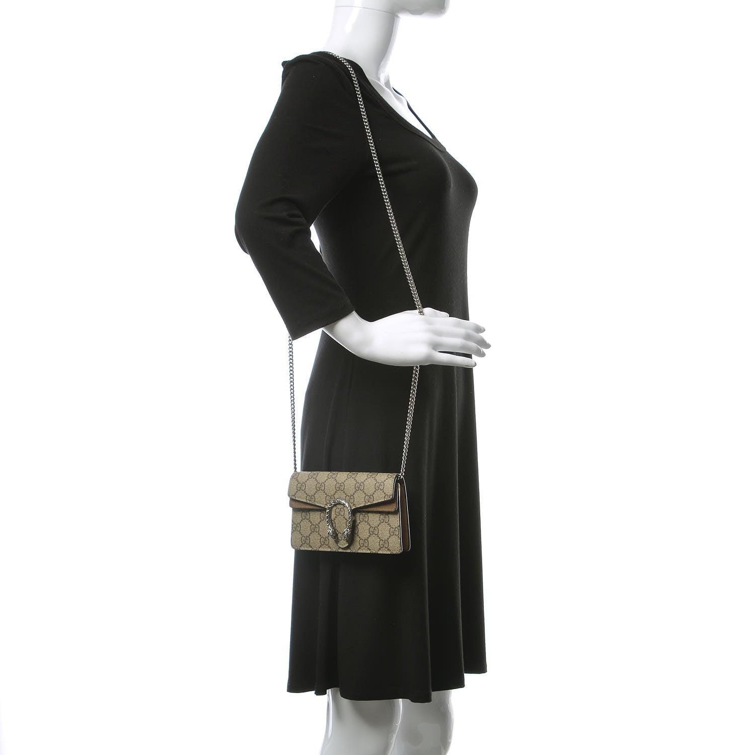 Gucci GG Supreme Monogram Super Mini Dionysus Shoulder Bag Taupe 2 of 11