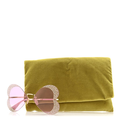 Gucci Metal Crystal Heart Frame Sunglasses GG0897S Pink Gold 9 of 9