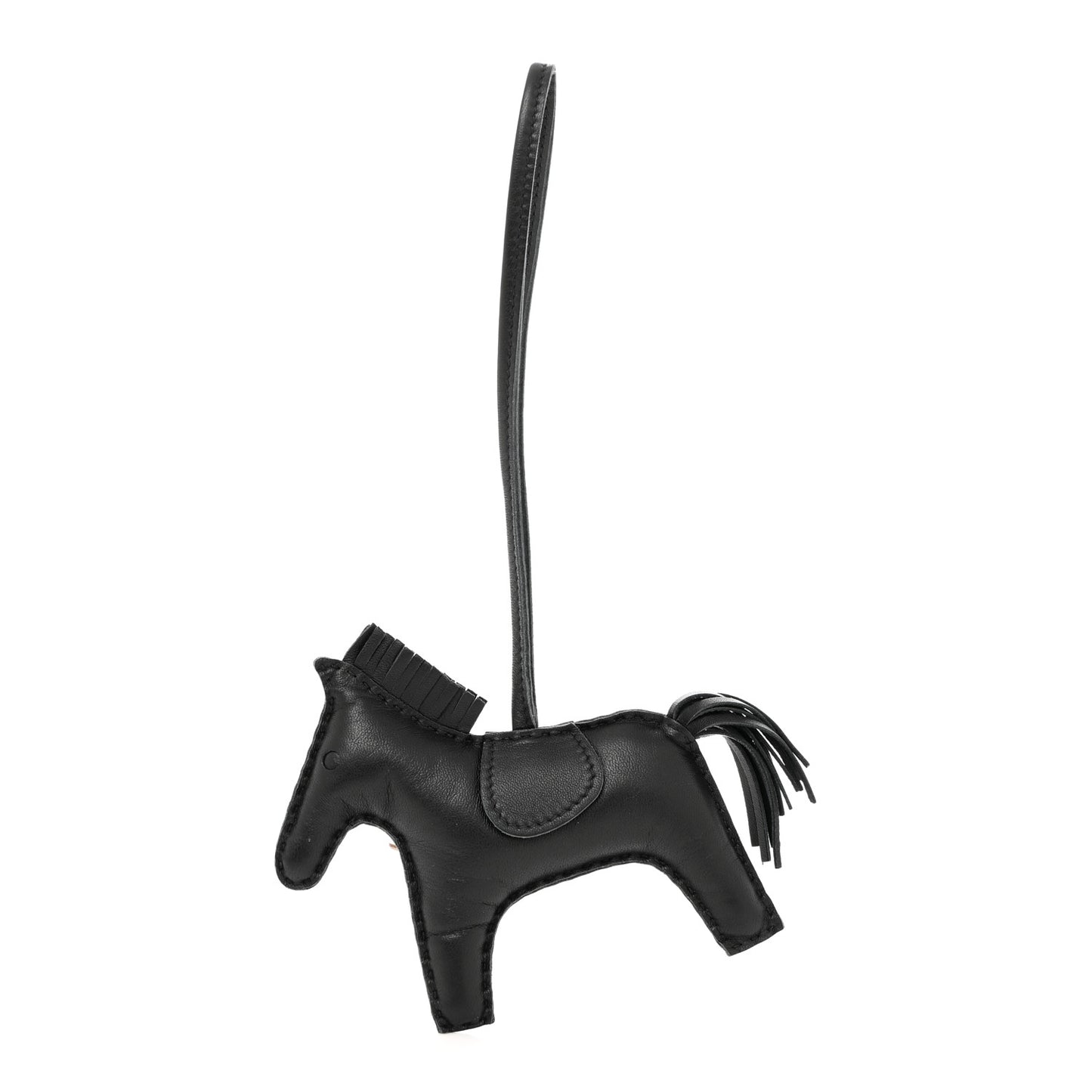 Milo Lambskin Grigri Rodeo Horse Bag Charm MM So Black