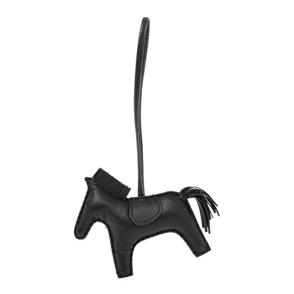 Hermes Milo Lambskin Grigri Rodeo Horse Bag Charm MM So Black 1 of 5