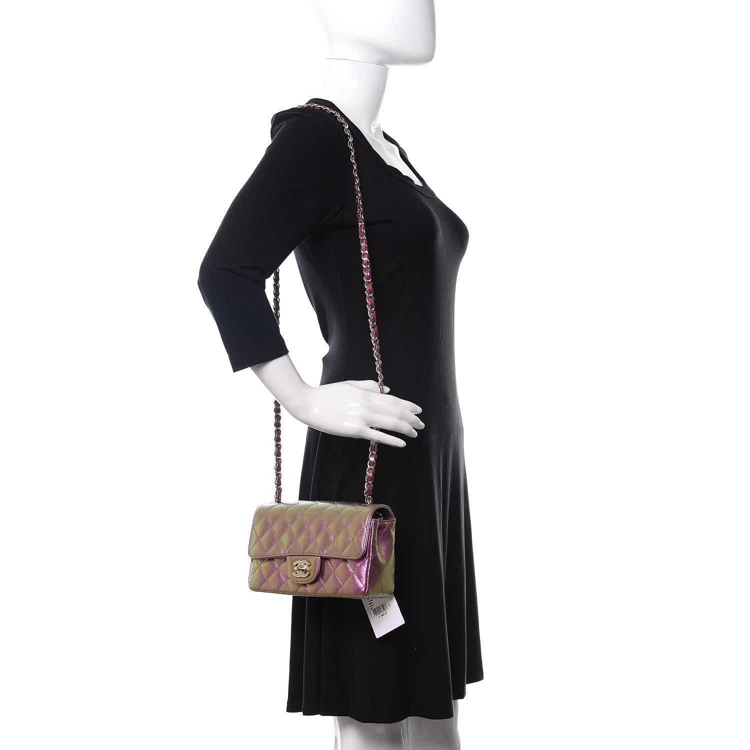 Chanel Iridescent Lambskin Quilted Mini Rectangular Flap Purple 2 of 10