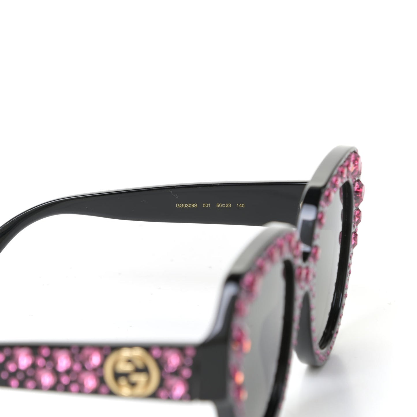 Crystal Heart Sunglasses GG0308S Black