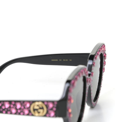 Gucci Crystal Heart Sunglasses GG0308S Black 6 of 7