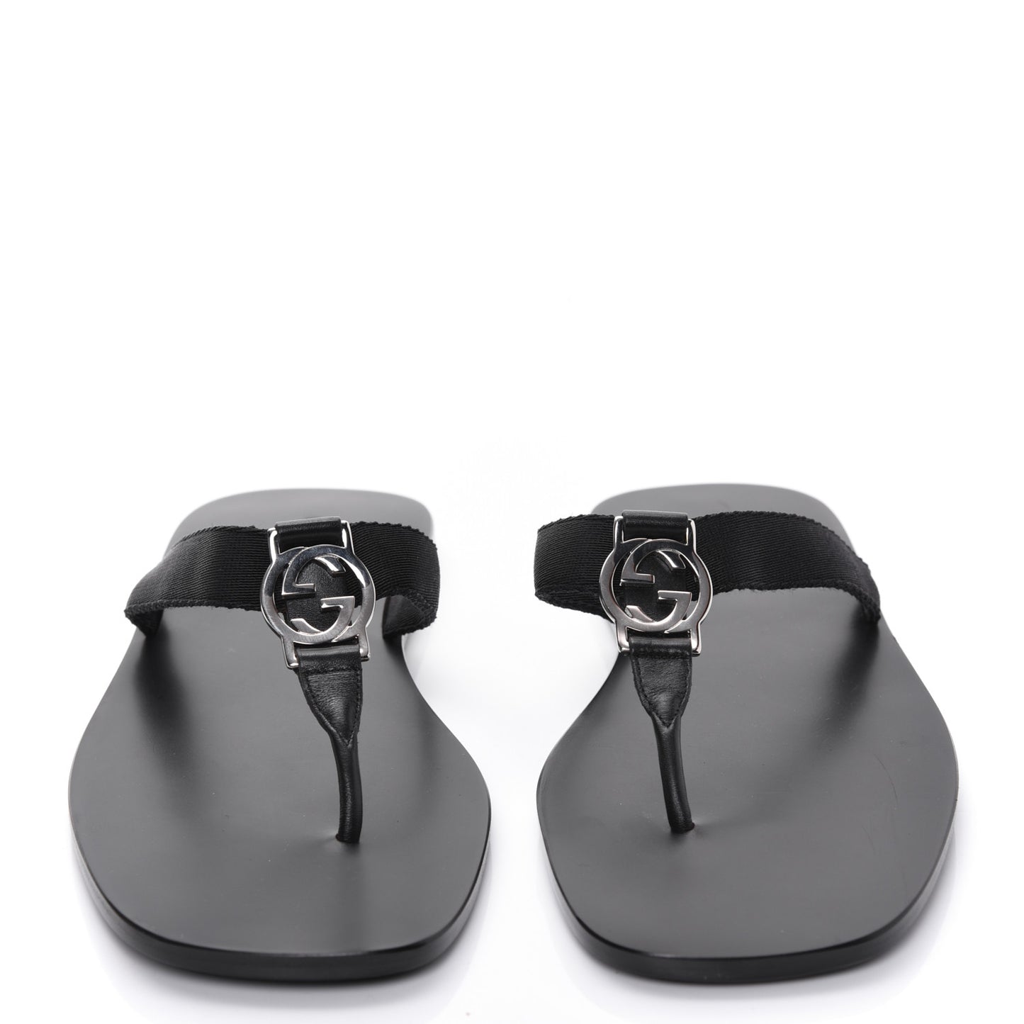 Patent Calfskin Cardinal Thong Sandals 9.5 Black