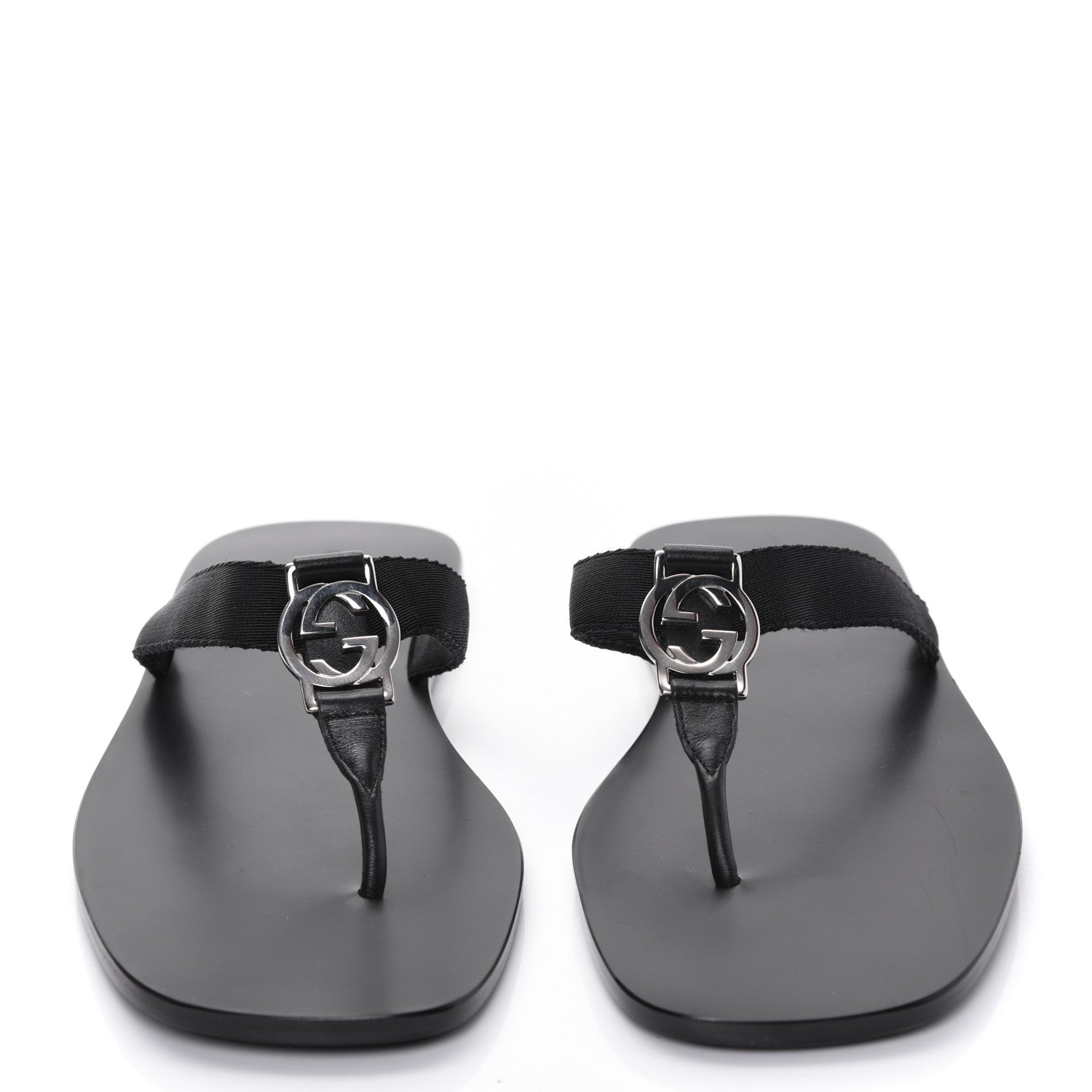 Gucci Patent Calfskin Cardinal Thong Sandals 9.5 Black 2 of 8