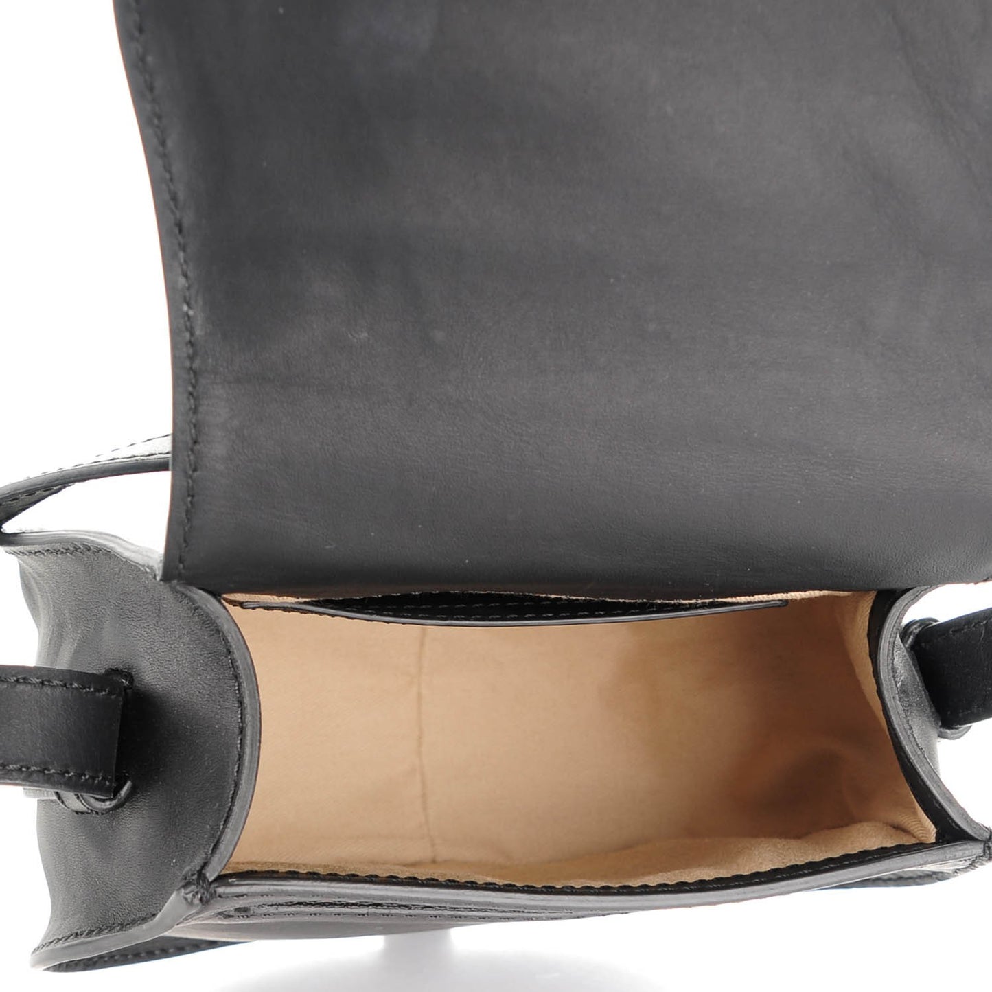Calfskin Mini Marcie Metal Bar Trim Crossbody Bag Black