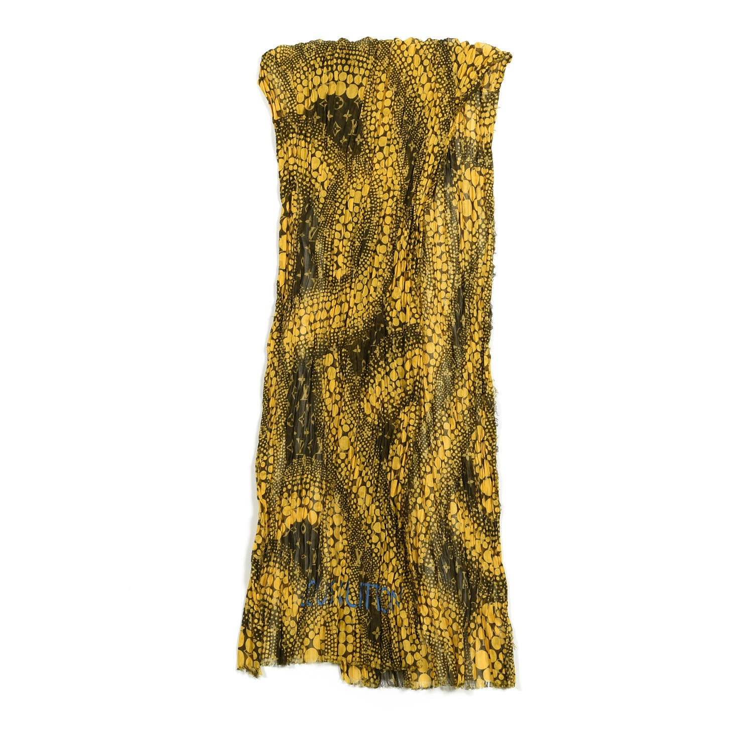 Louis Vuitton Cotton Monogram Kusama Infinity Dots Pareo Scarf Yellow 2 of 5