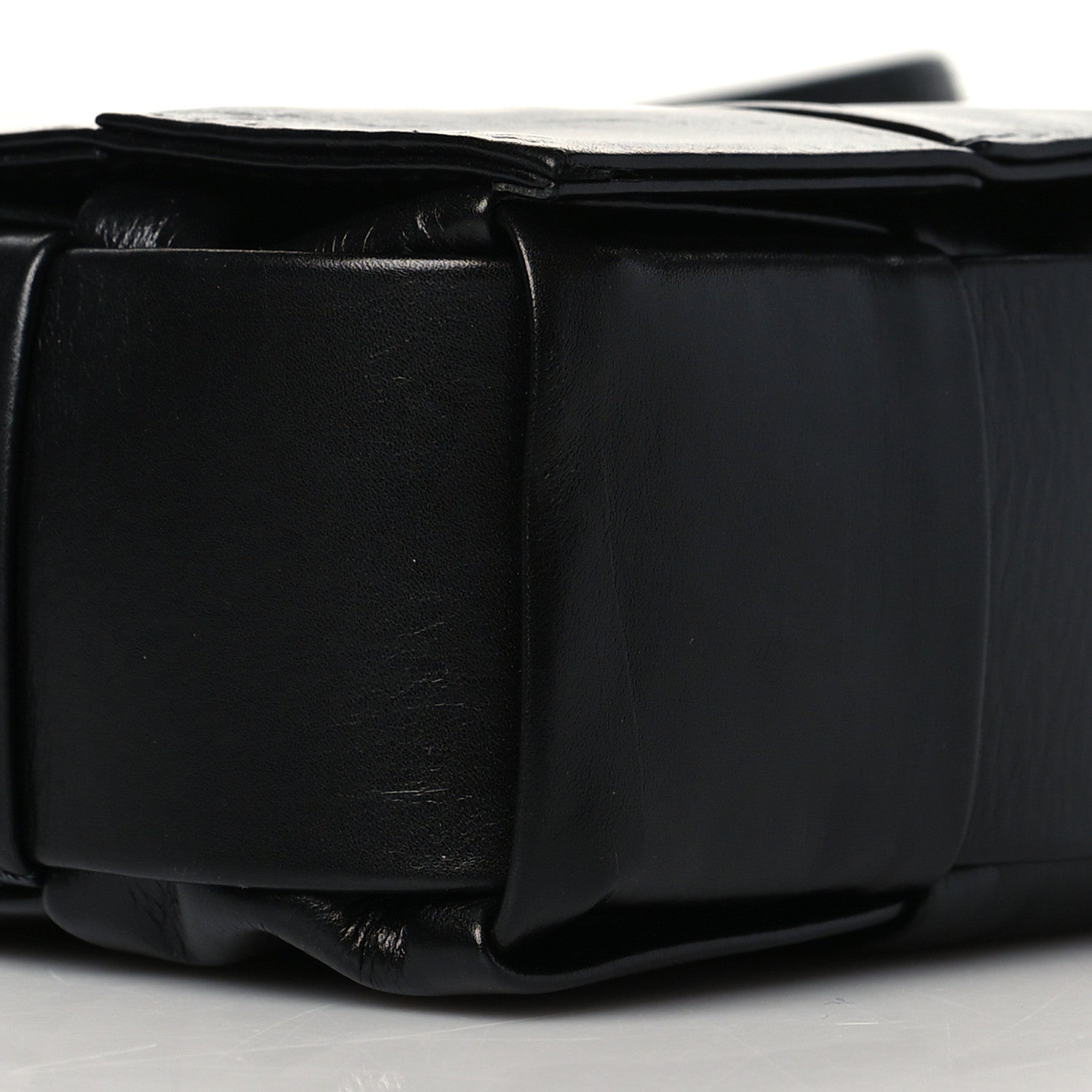 Bottega Veneta Paper Calfskin Maxi Intreccio Cassette Crossbody Bag Black 10 of 10