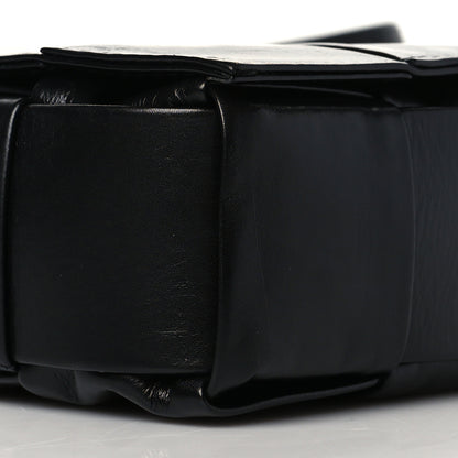 Bottega Veneta Paper Calfskin Maxi Intreccio Cassette Crossbody Bag Black 10 of 10