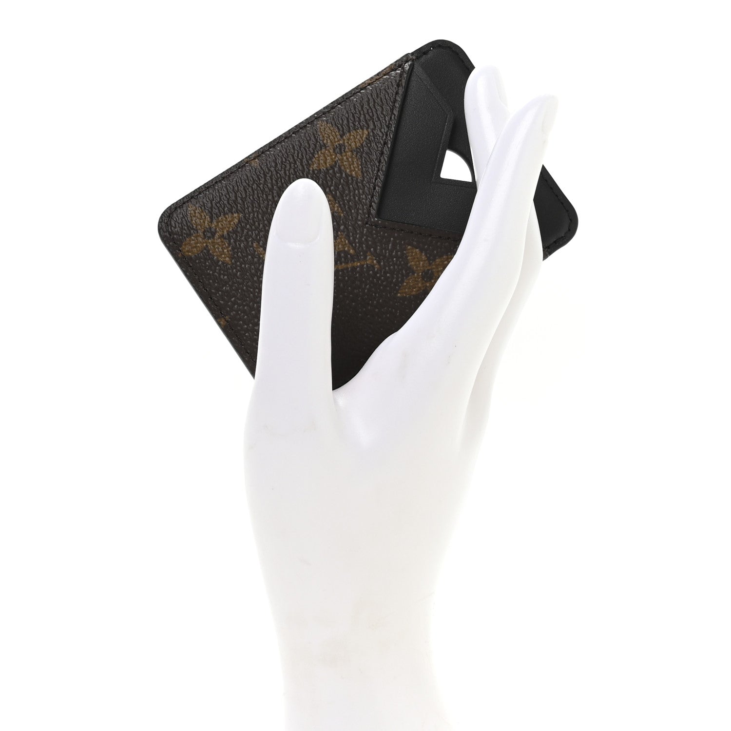 Louis Vuitton Monogram Macassar Magnetic Card Holder Black 2 of 6