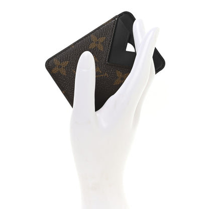 Louis Vuitton Monogram Macassar Magnetic Card Holder Black 2 of 6