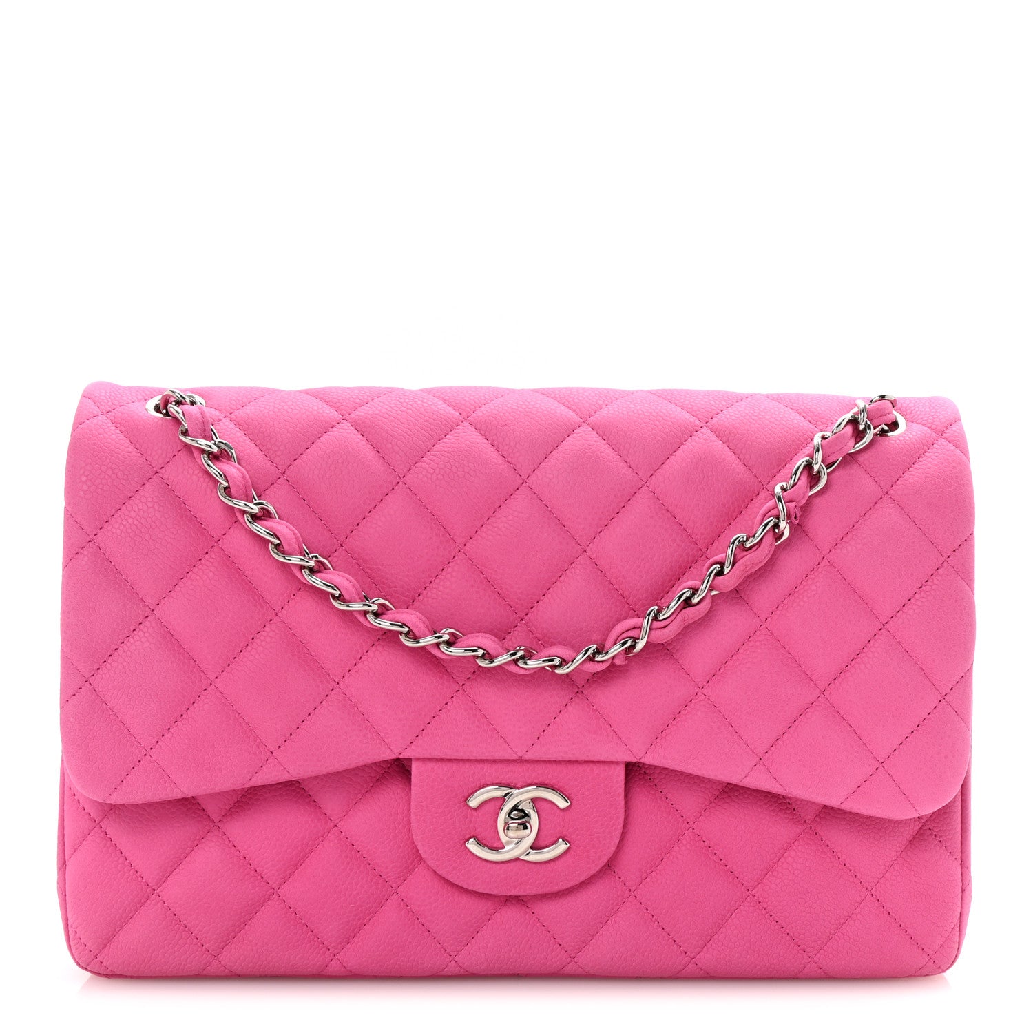 Chanel Iridescent Caviar Quilted Jumbo Double Flap Pink 1 of 10