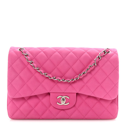 Chanel Iridescent Caviar Quilted Jumbo Double Flap Pink 1 of 10
