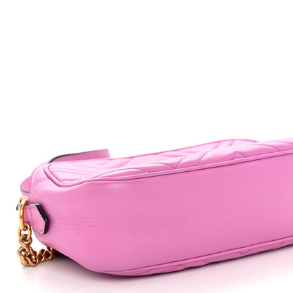 Gucci Calfskin Matelasse Small GG Marmont Chain Shoulder Bag Candy Mousse 9 of 10