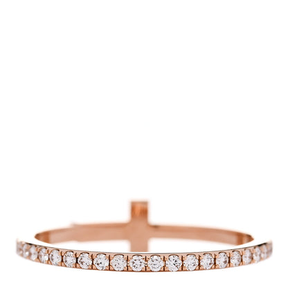 Tiffany 18K Rose Gold Diamond T Wire Pave Ring 48 4.5 3 of 4