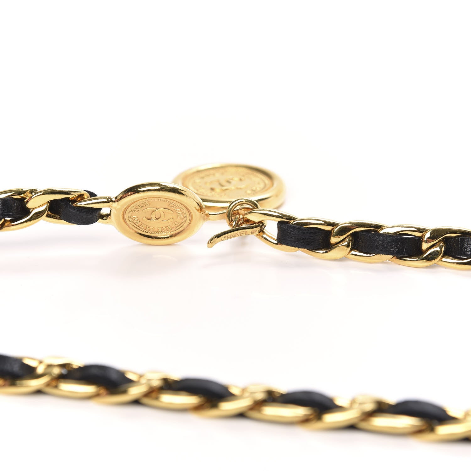Chanel Lambskin Chain CC Medallion Belt Black Gold 3 of 3