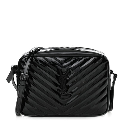 Saint Laurent Patent Calfskin Matelasse Monogram Lou Camera Bag Black 1 of 8