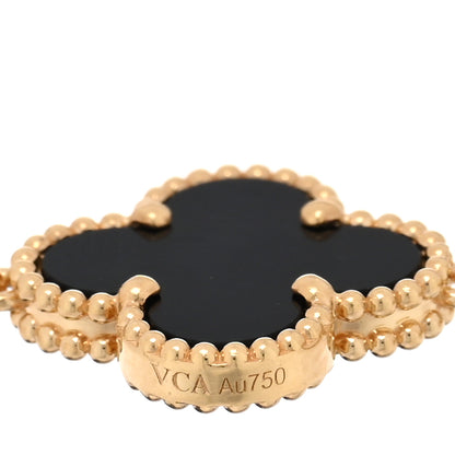 Van Cleef & Arpels 18K Yellow Gold Black Onyx 5 Motifs Vintage Alhambra Bracelet 3 of 3
