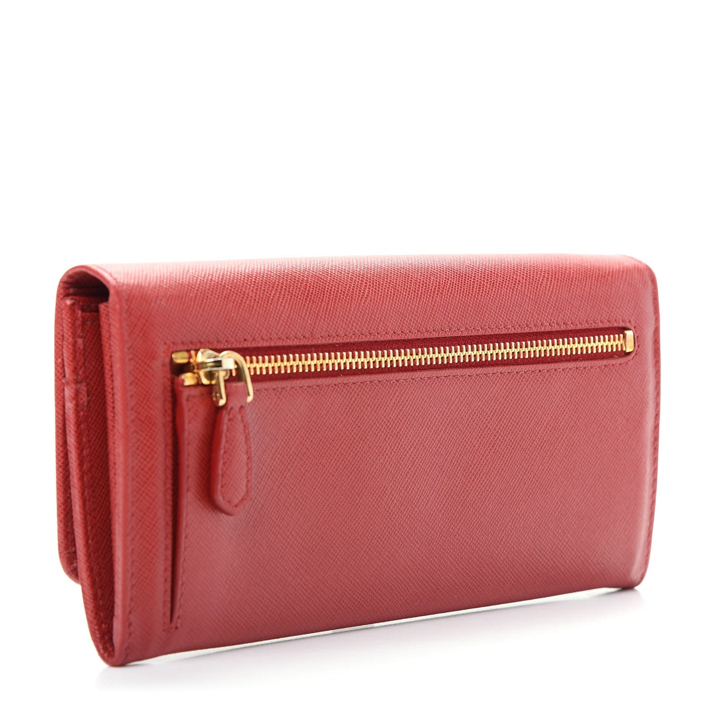 Saffiano Metal Continental Flap Wallet Fuoco
