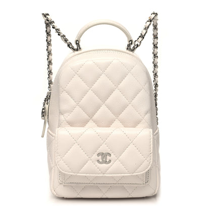Chanel Caviar Quilted CC Mini Classic Backpack White 1 of 11