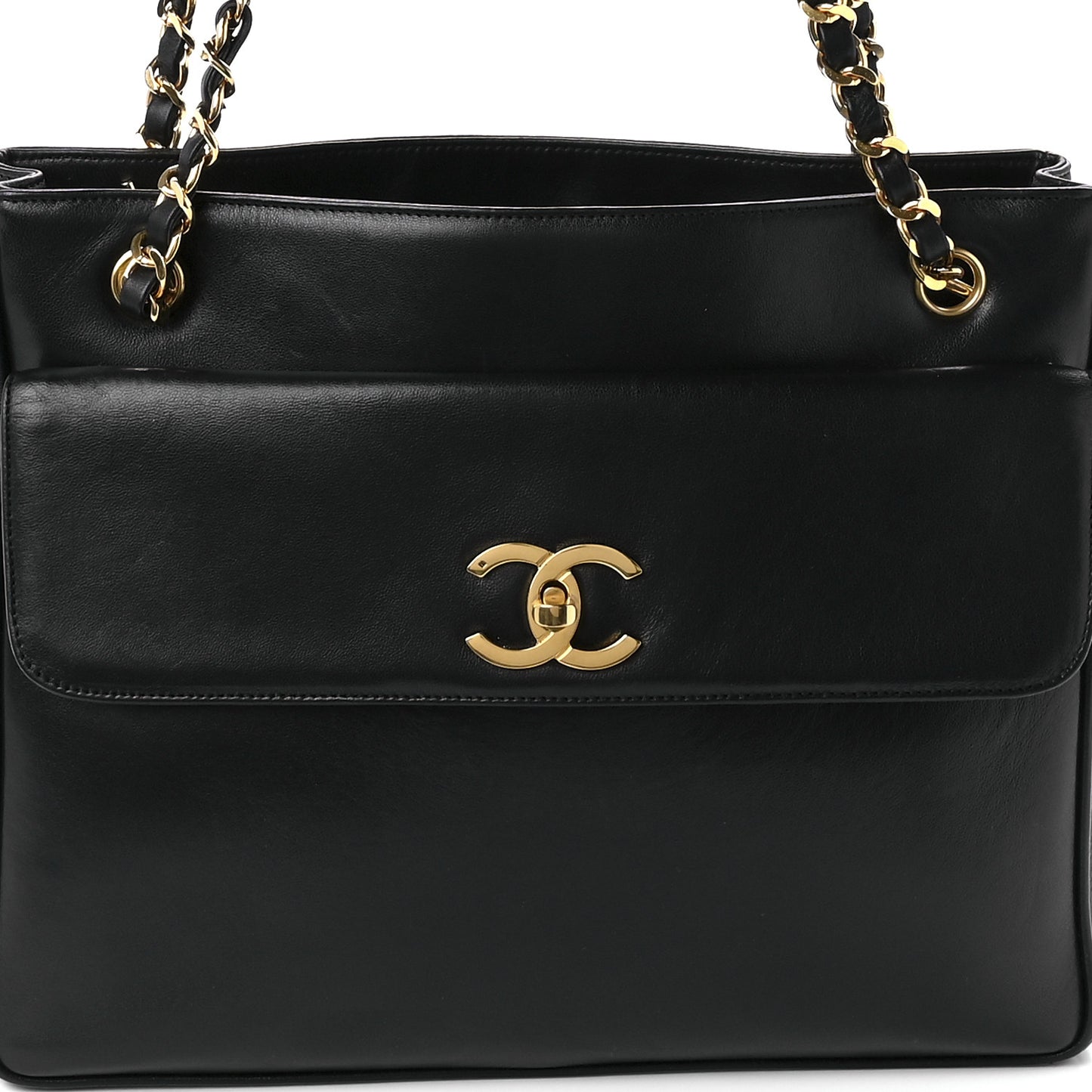 Lambskin Flap Shoulder Bag Black