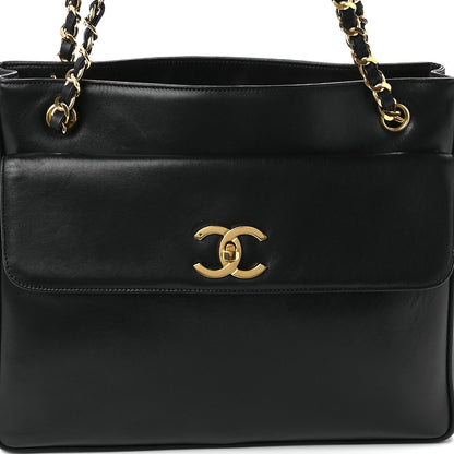 Chanel Lambskin Flap Shoulder Bag Black 8 of 9