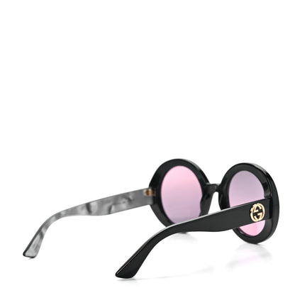 Gucci Acetate Round GG0319S Sunglasses Black Grey 4 of 9