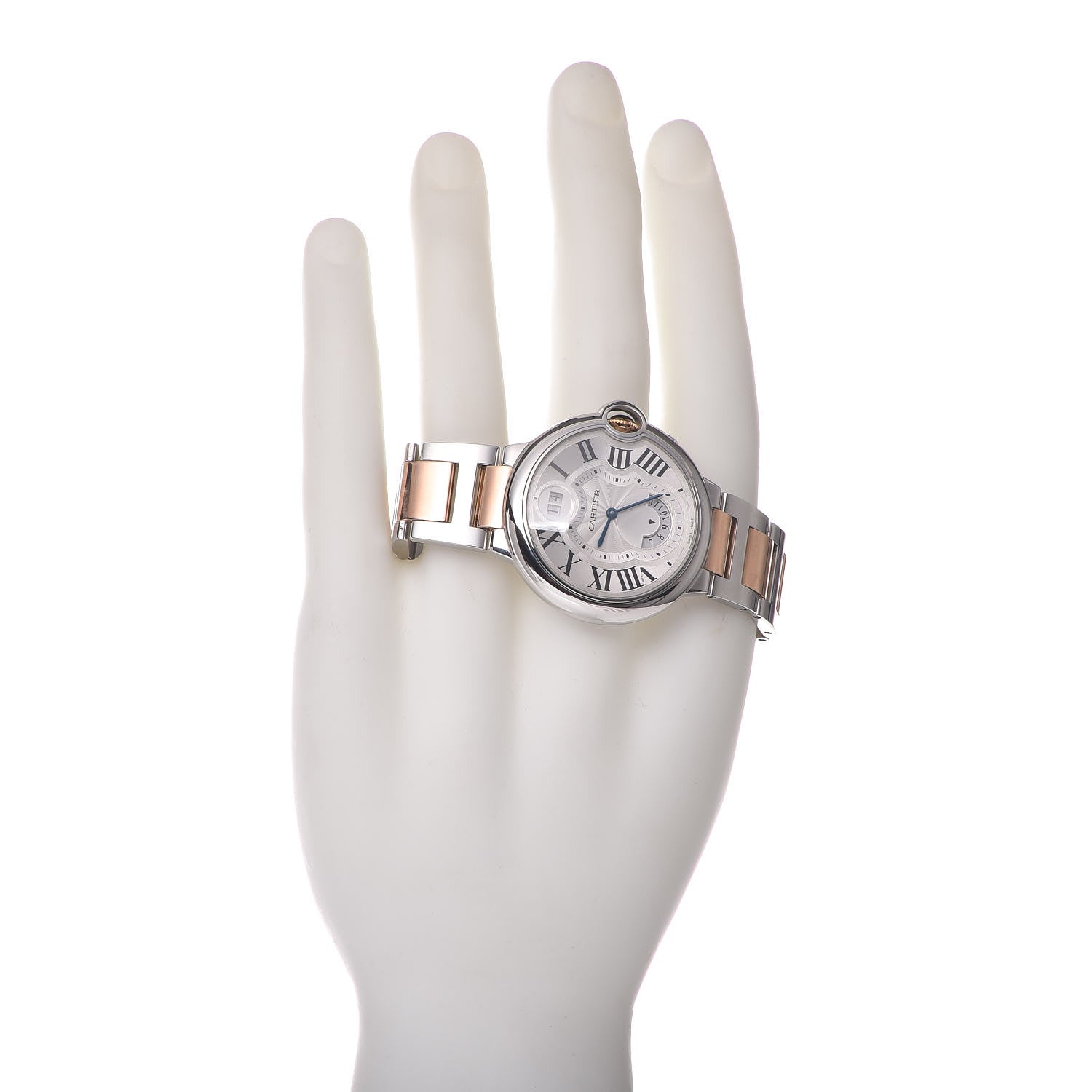 Cartier Stainless Steel 18K Pink Gold 38mm Ballon Bleu De Two Timezone Quartz Watch 2 of 9