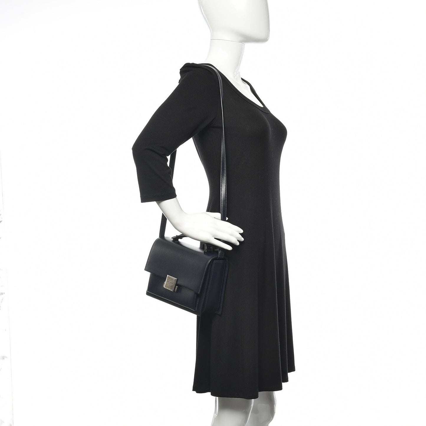 Calfskin Medium Bellechasse Satchel Navy