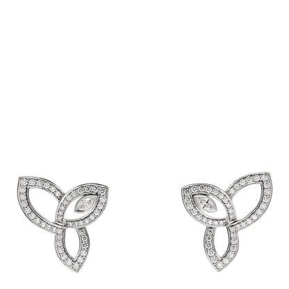 Harry Winston Platinum Diamond Lily Cluster Stud Earrings 1 of 5