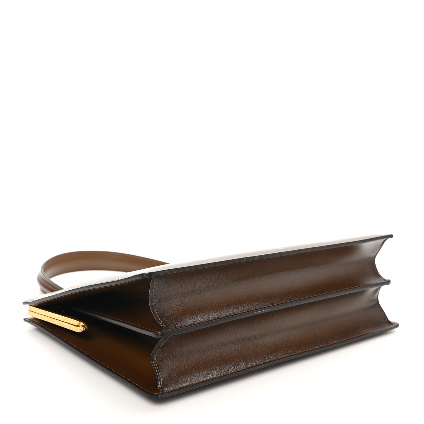 Patina Box Calfskin Medium Clasp Bag Camel