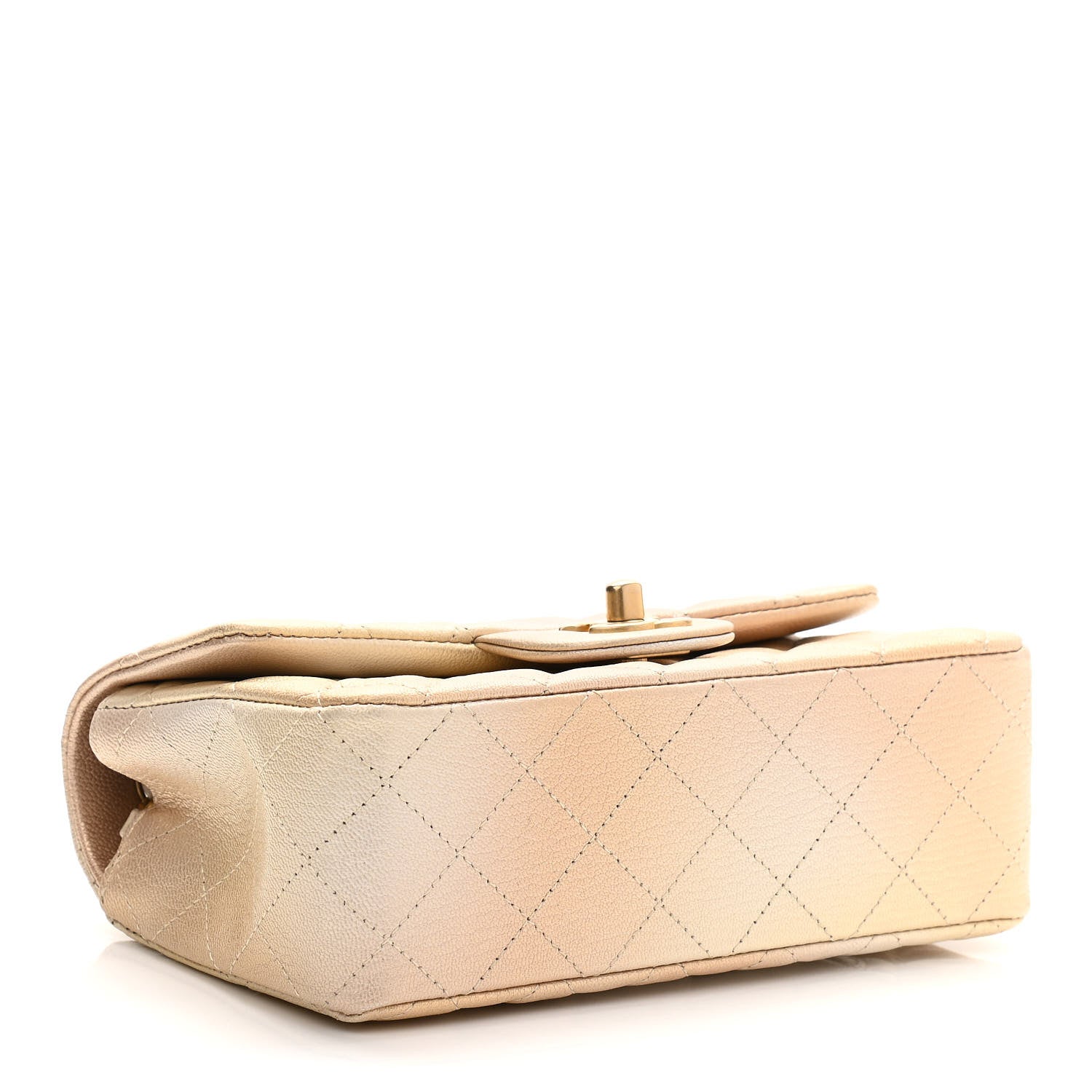Chanel Metallic Goatskin Quilted Mini Rectangular Flap Gold 4 of 10