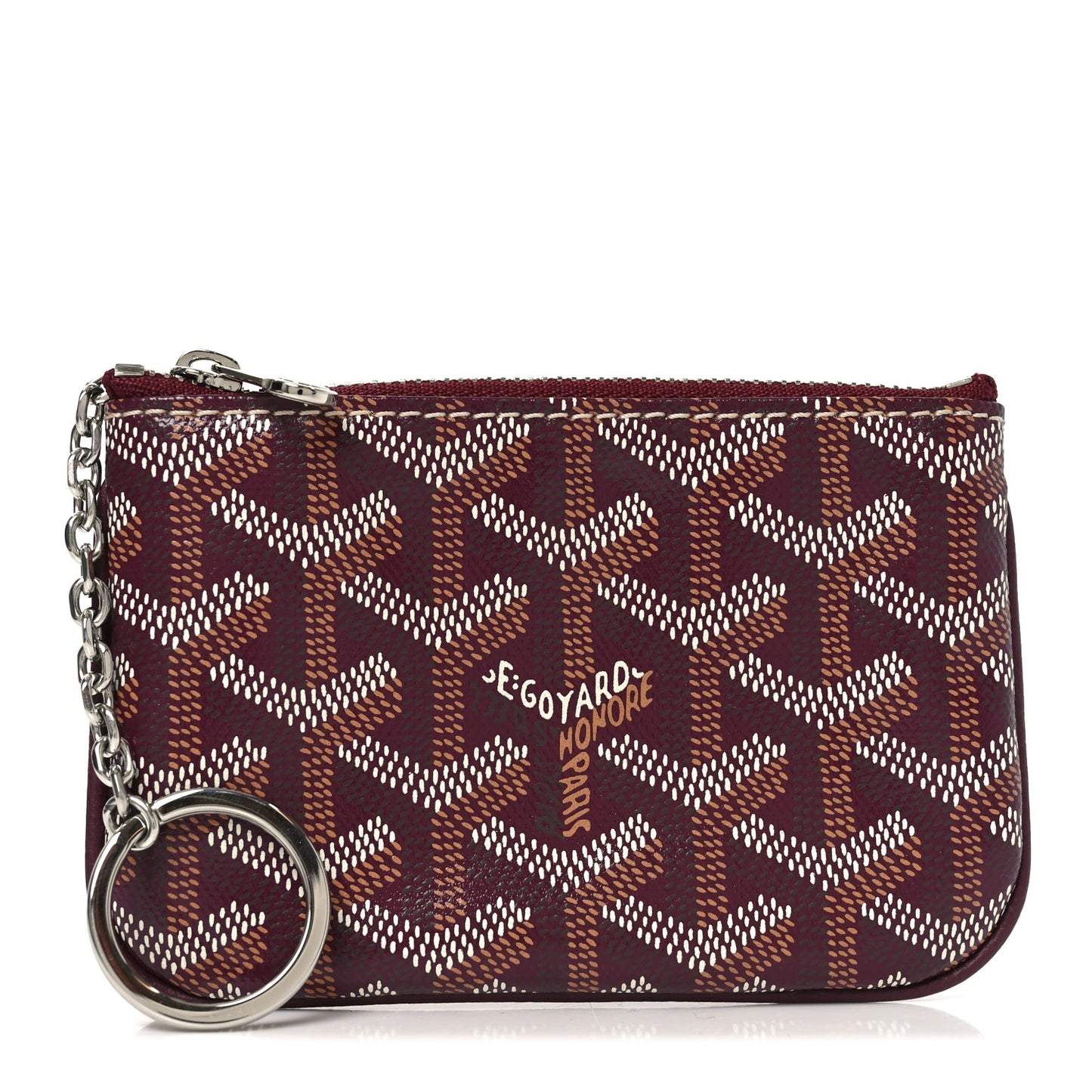 Goyardine Nano Senat Key Pouch Burgundy