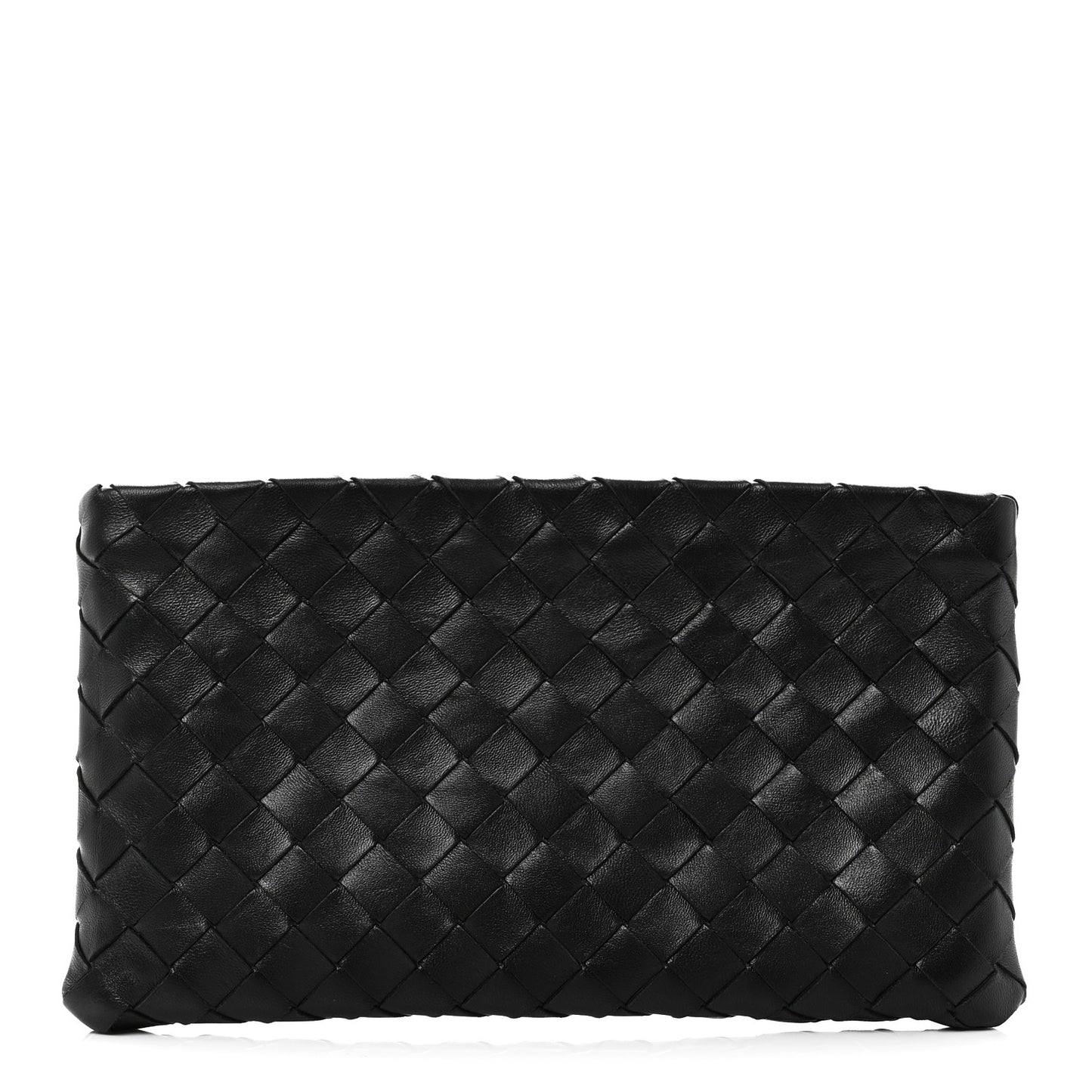 Nappa Intrecciato Zip Pouch Black