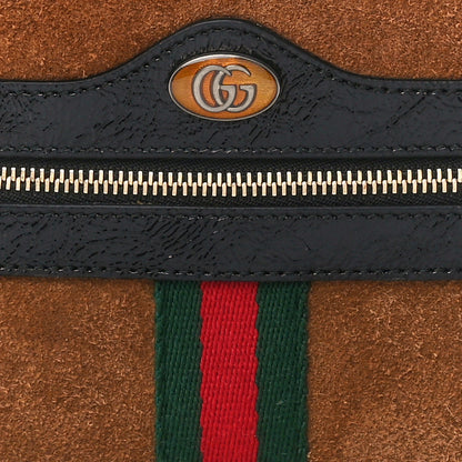 Gucci Suede Patent Web Mini Ophidia Shoulder Bag Nocciola Black 8 of 10
