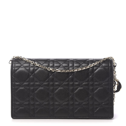 Christian Dior Lambskin Cannage Lady Dior Pouch Black 1 of 11