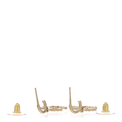 Chanel Metal Bead CC Drop Earrings Gold 3 of 5
