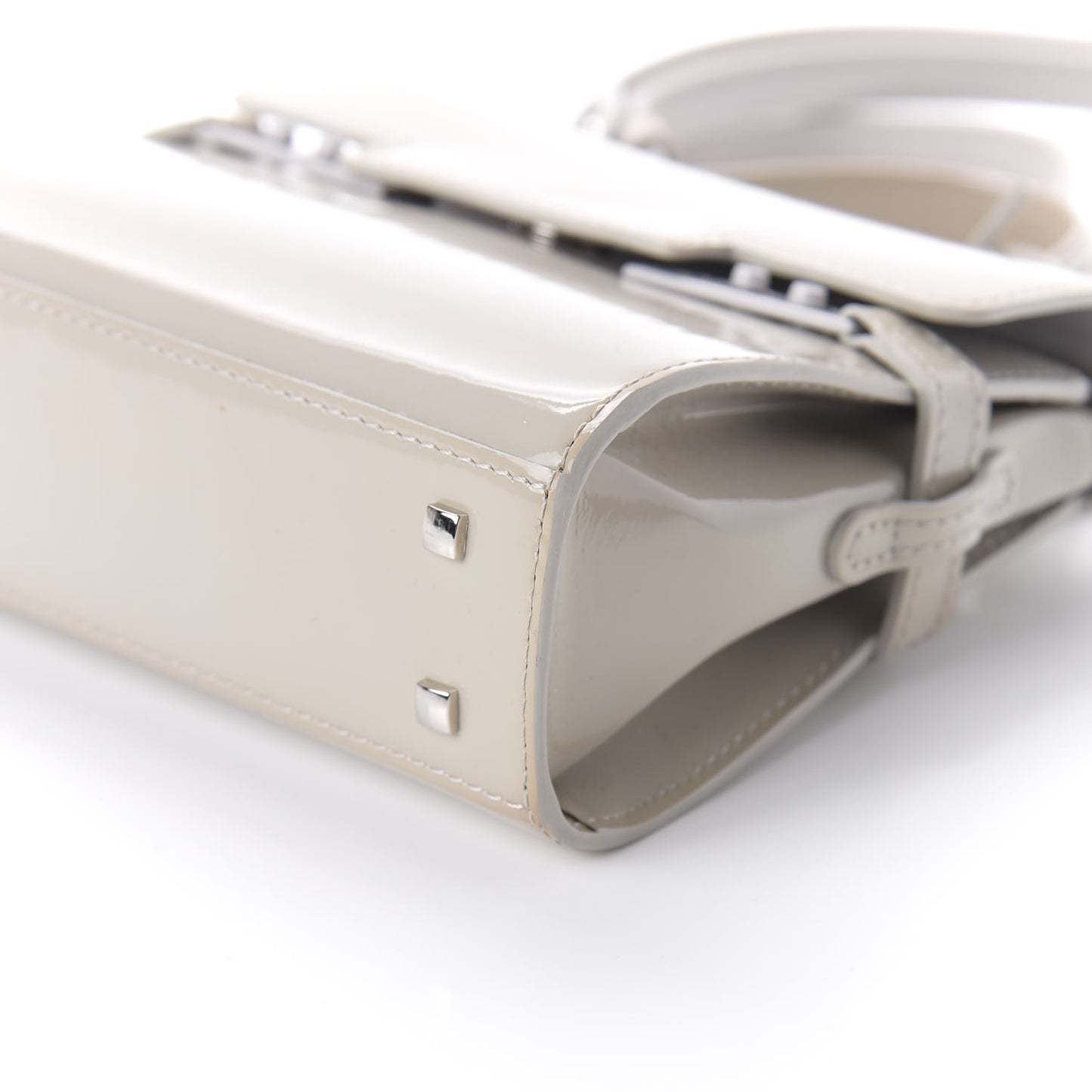 Patent Calfskin Micro Tempete Satchel Gray