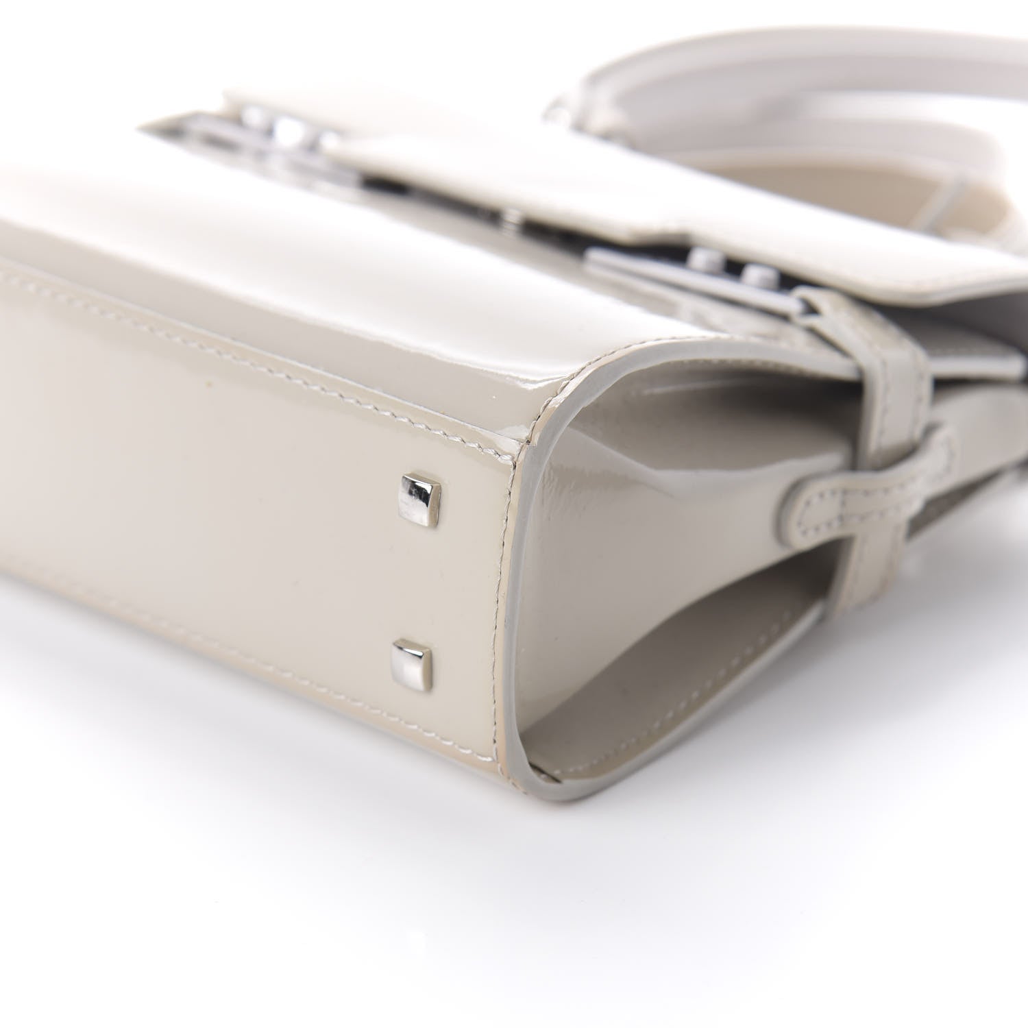 Delvaux Patent Calfskin Micro Tempete Satchel Gray 7 of 10