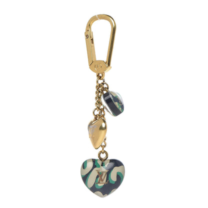 Louis Vuitton Leopard Heart Bag Charm Key Holder Blue Infini 1 of 3