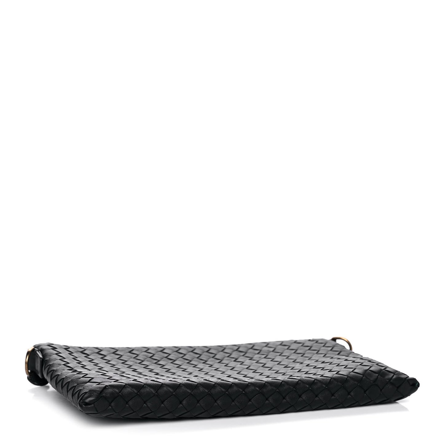 Nappa Intrecciato Biletto Chain Crossbody Antique Black