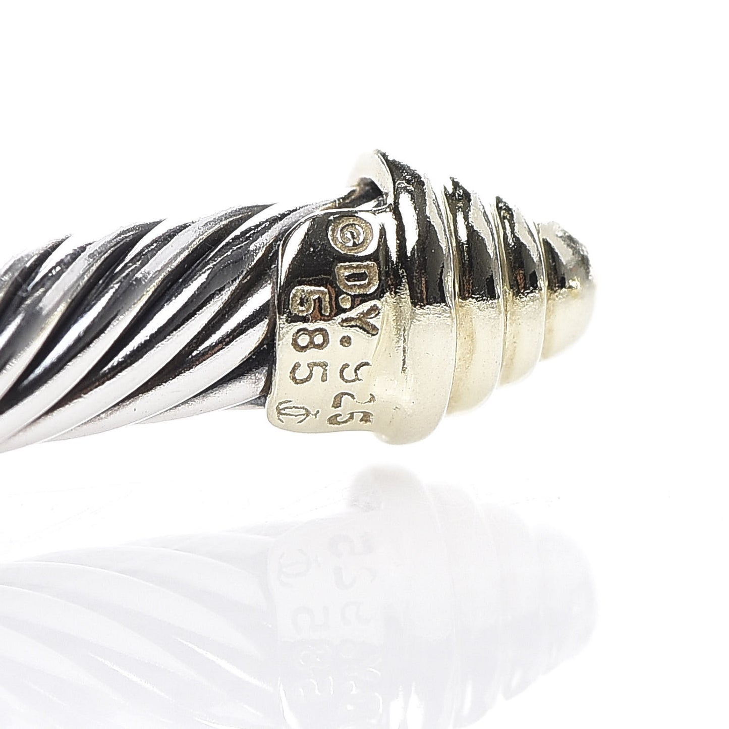 Sterling Silver 14K Yellow Gold 5mm Cable Classics Bracelet