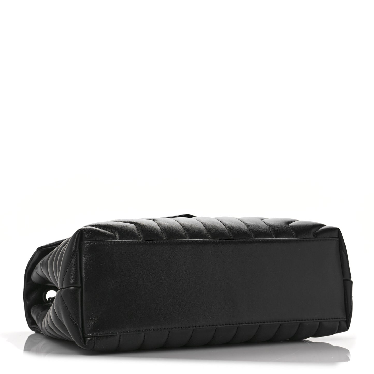 Calfskin Y Quilted Monogram Medium Loulou Chain Satchel Black