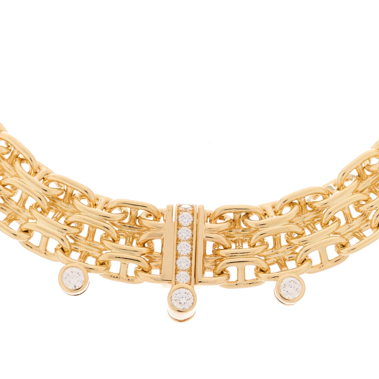 18K Yellow Gold Diamond MM Chaine d'Ancre Calypso Necklace