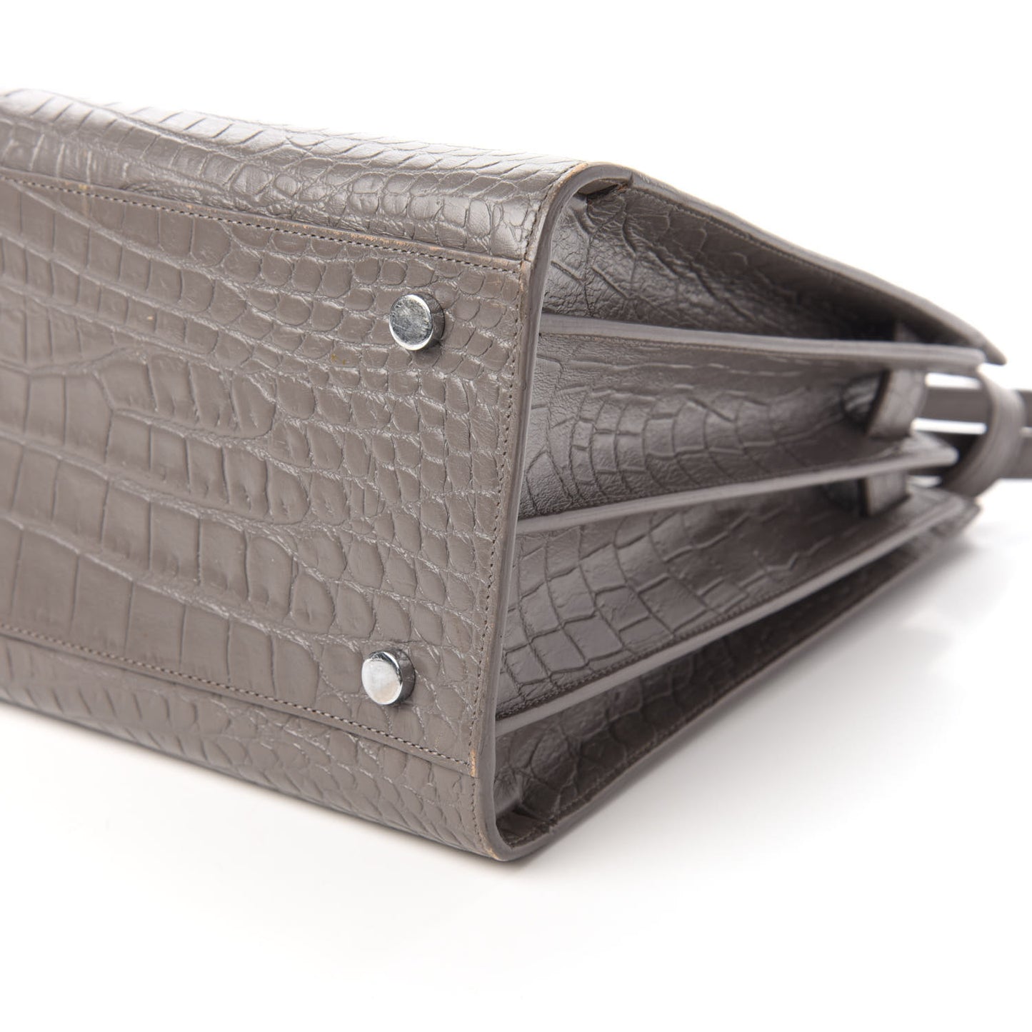 Calfskin Crocodile Embossed Small Sac De Jour Fog